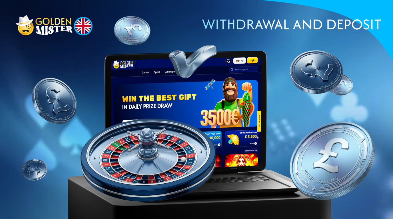 At Golden Mister Casino, you can make deposits and withdrawals in just a few steps